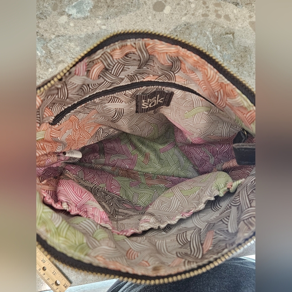 The Sak Women's Lucia Brown  Leather Multipockets Adj Strap Crossbody Handbag - Picture 11 of 16